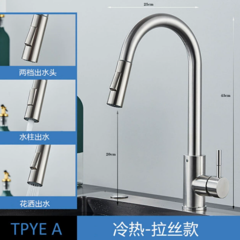 Commercial Kitchen Faucet - Modern Matte Black Kitchen Faucet Single