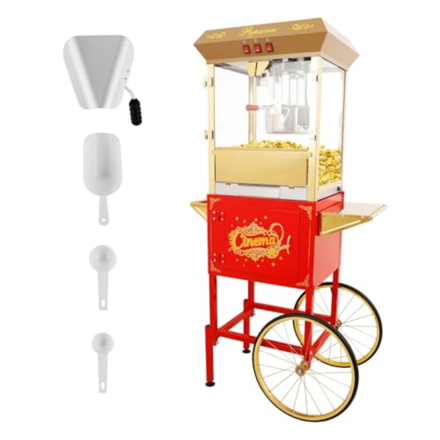 Commercial Popcorn Machine - Commercial Popcorn Machine with Cart for