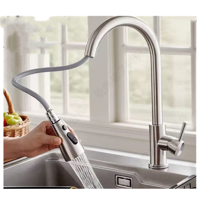 Commercial Kitchen Faucet - Stainless Steel Kitchen Faucet Single Hole