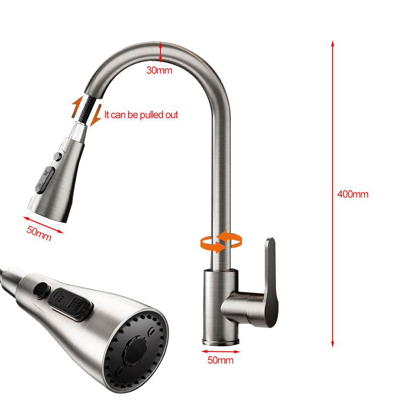 Stainless steel kitchen pull-o - Commercial Kitchen Faucet ulasan dan harga