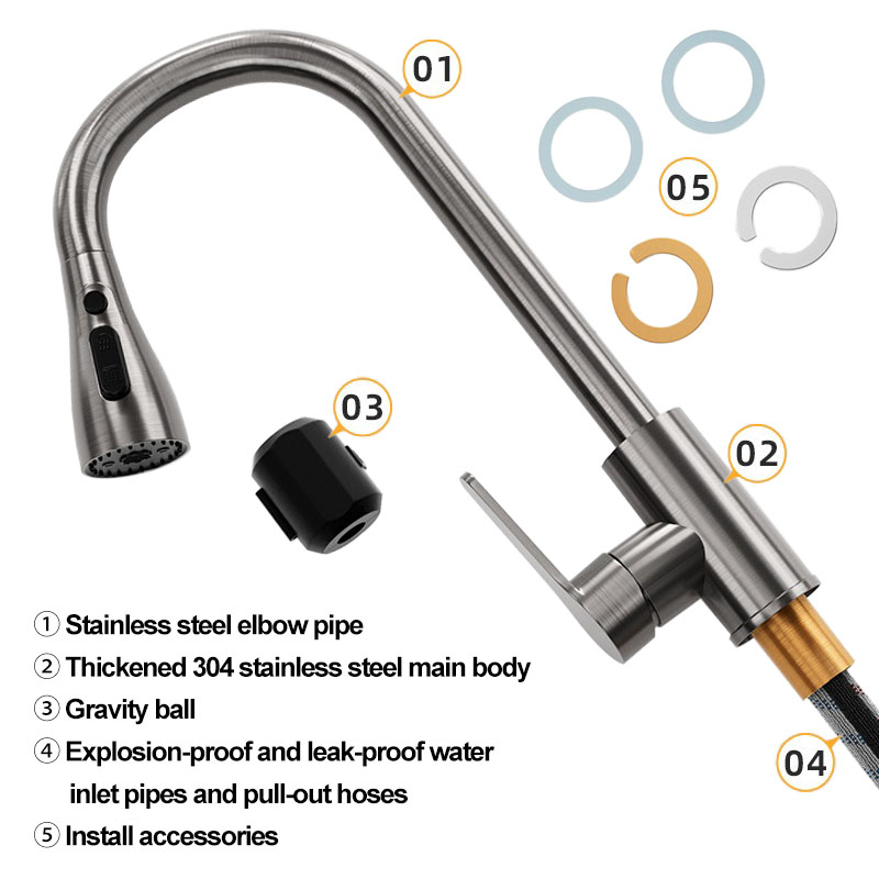 Stainless steel kitchen pull-o - Commercial Kitchen Faucet ulasan dan harga