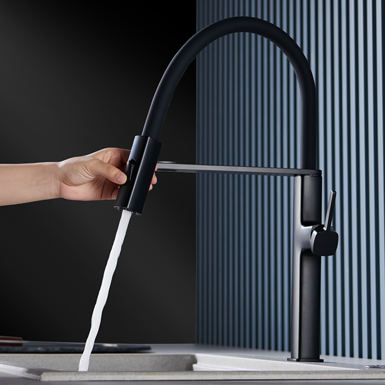 Luxury black brass kitchen fau - Commercial Kitchen Faucet ulasan dan harga
