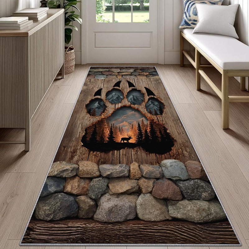 Colorful Tiger Runner Rug Pink - Commercial Kitchen Background ulasan dan harga