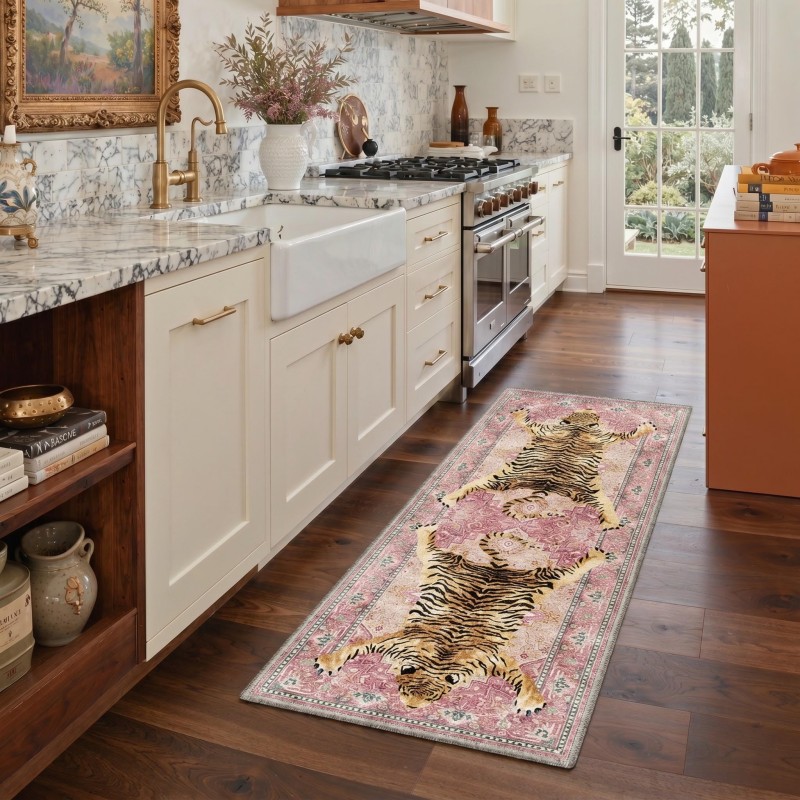 Persian Floral Runner Rug Beig - Commercial Kitchen Background ulasan dan harga