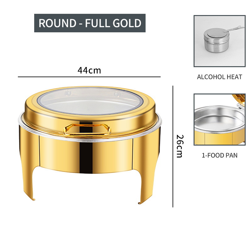 Gold 6L Stainless Steel Round  - Bain Marie Food Warmer ulasan dan harga