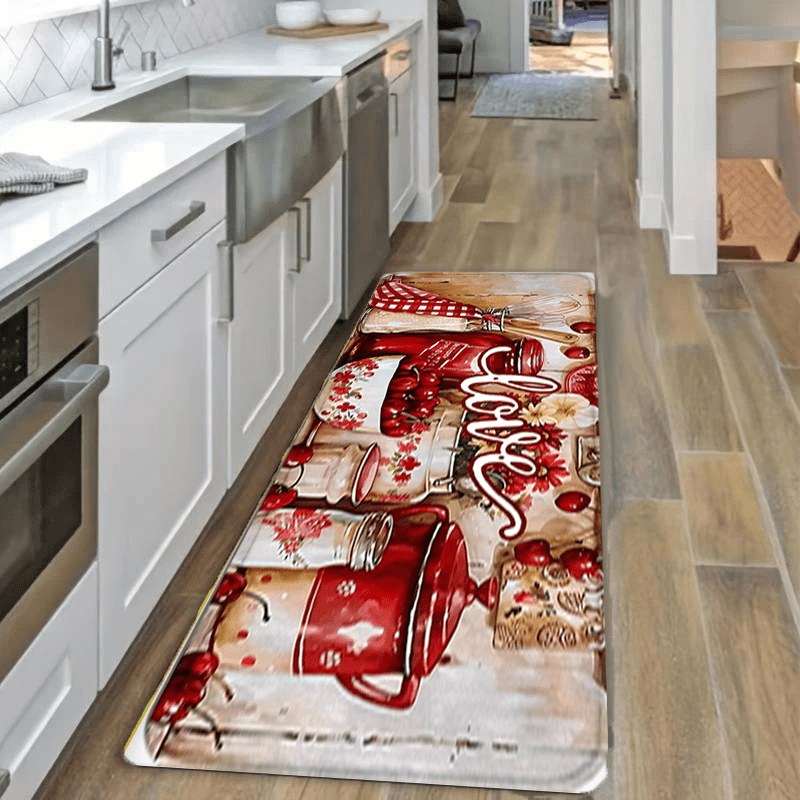 Vintage Red Love Cherry Patter - Commercial Kitchen Background ulasan dan harga