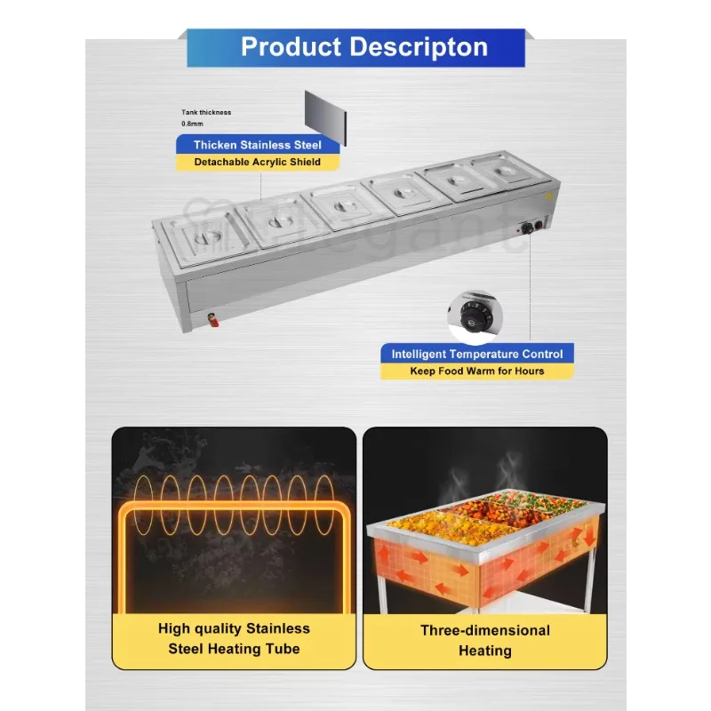 Commercial Food Warmer Steam T - Bain Marie Food Warmer ulasan dan harga