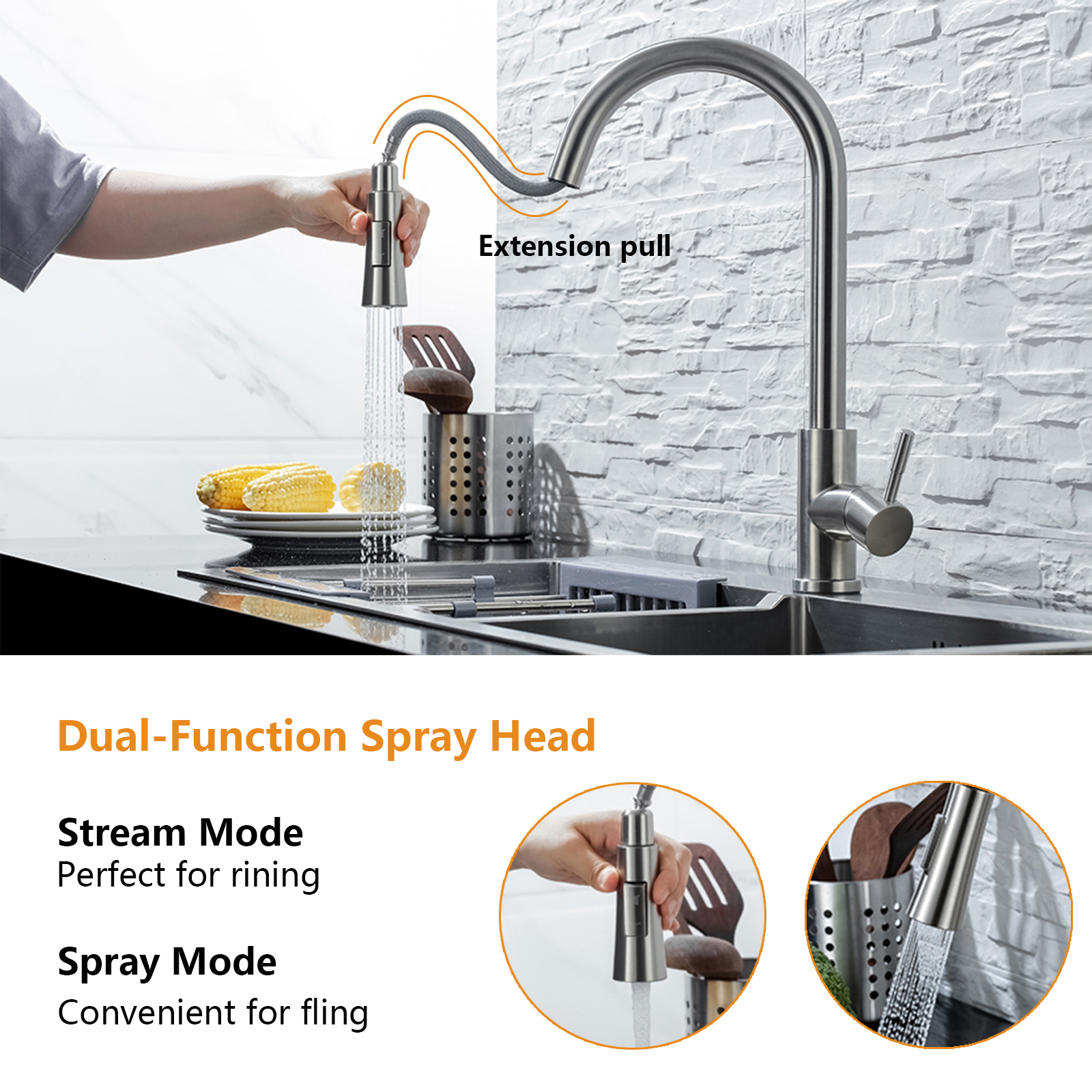 DQOK Kitchen Faucet Pull Out   - Commercial Kitchen Faucet ulasan dan harga