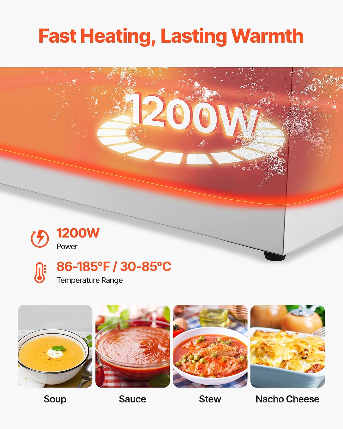 1200W Electric Stainless Steel - Bain Marie Food Warmer ulasan dan harga