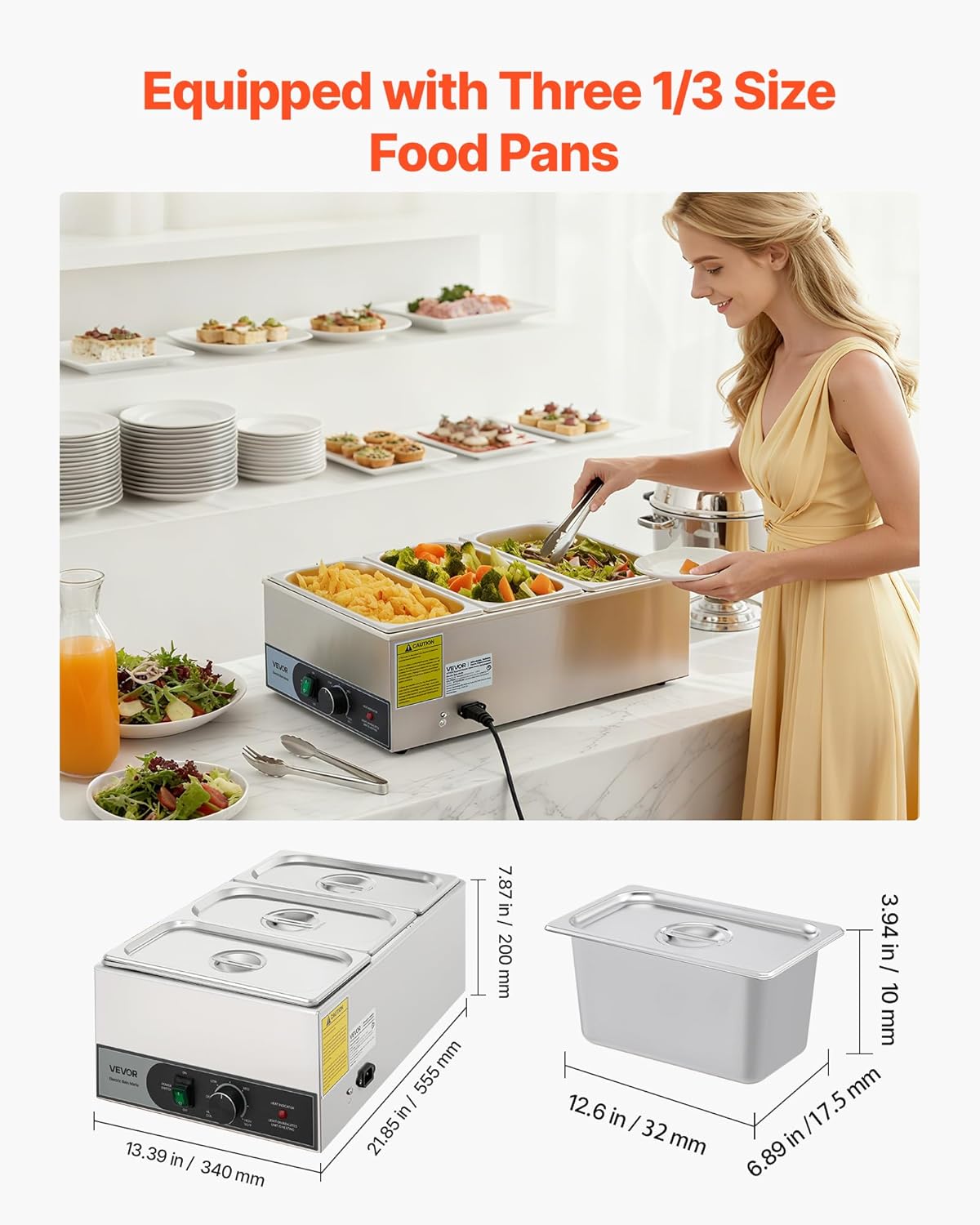 1200W Electric Stainless Steel - Bain Marie Food Warmer ulasan dan harga