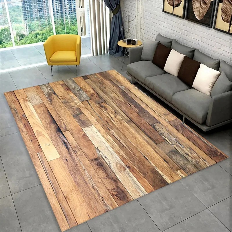 3D Wood Grain Retro Area Rug L - Commercial Kitchen Floor ulasan dan harga