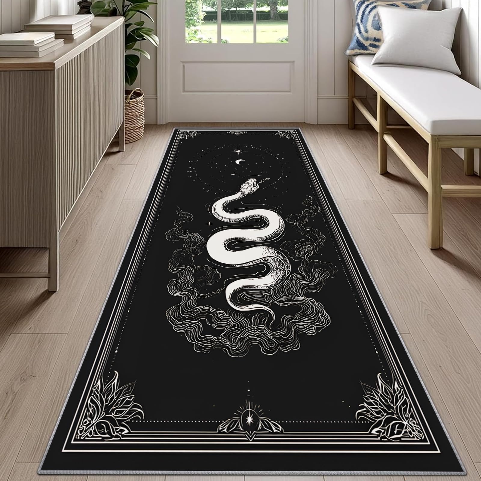 Gothic Snake Runner Rug Black  - Commercial Kitchen Background ulasan dan harga