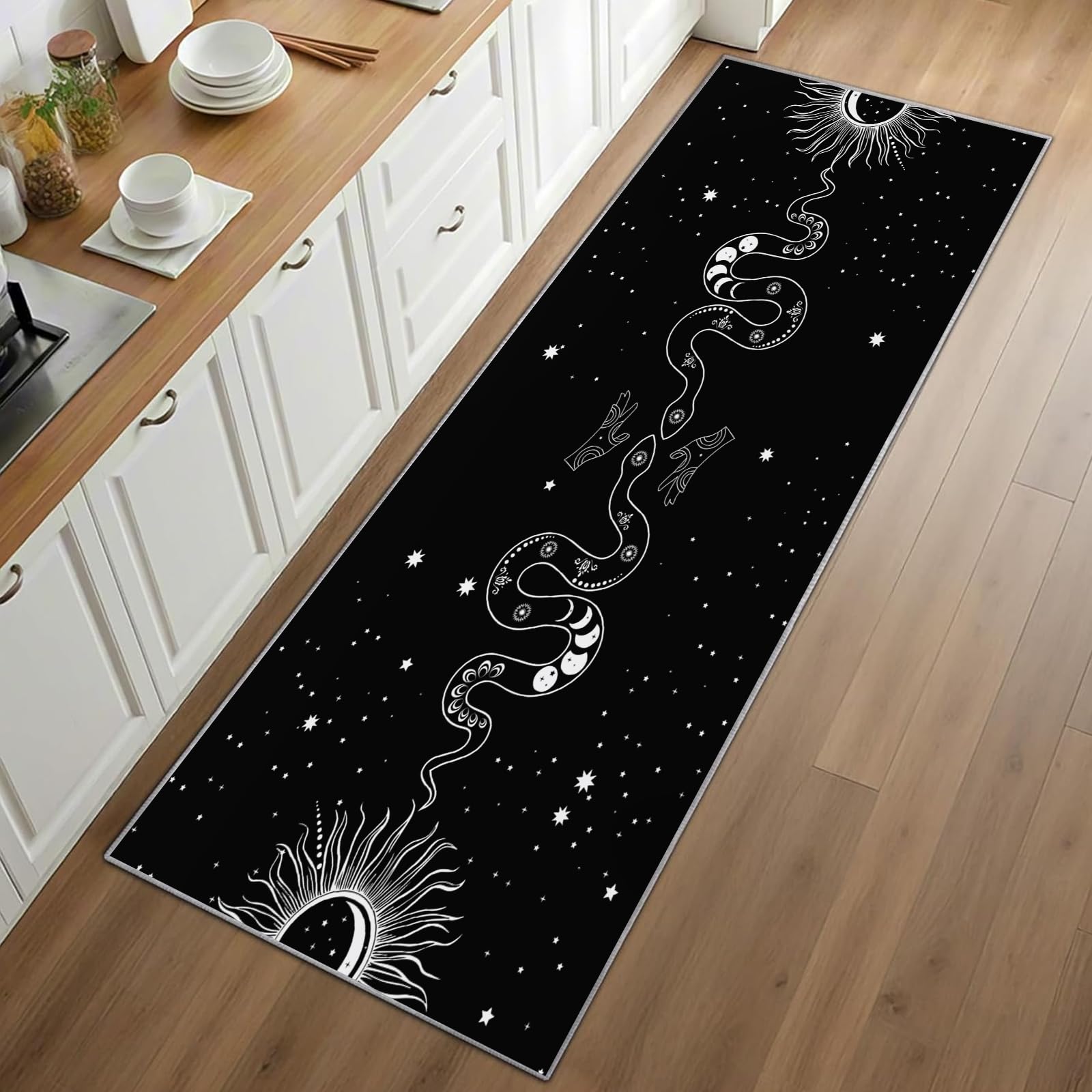 Gothic Snake Runner Rug Black  - Commercial Kitchen Background ulasan dan harga