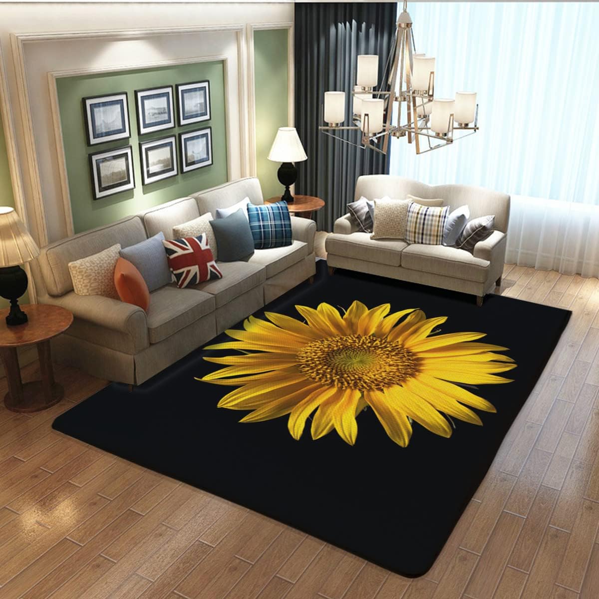 Yellow Sunflowers Flower on Bl - Commercial Kitchen Background ulasan dan harga