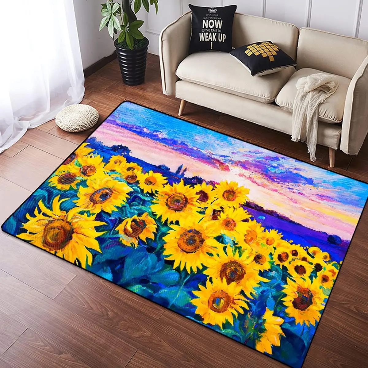 Yellow Sunflowers Flower on Bl - Commercial Kitchen Background ulasan dan harga