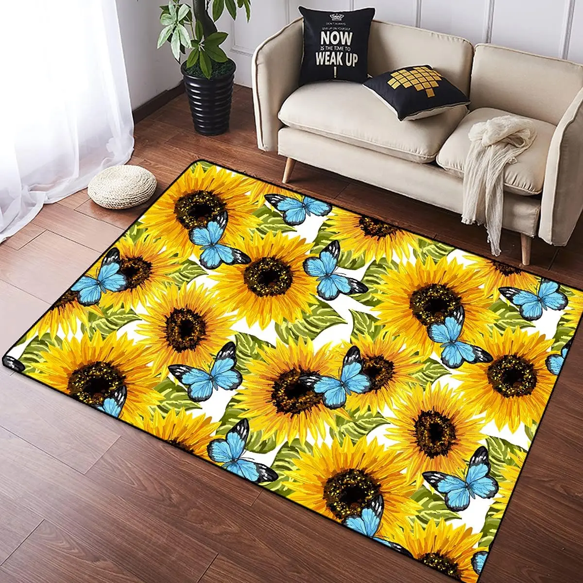 Yellow Sunflowers Flower on Bl - Commercial Kitchen Background ulasan dan harga