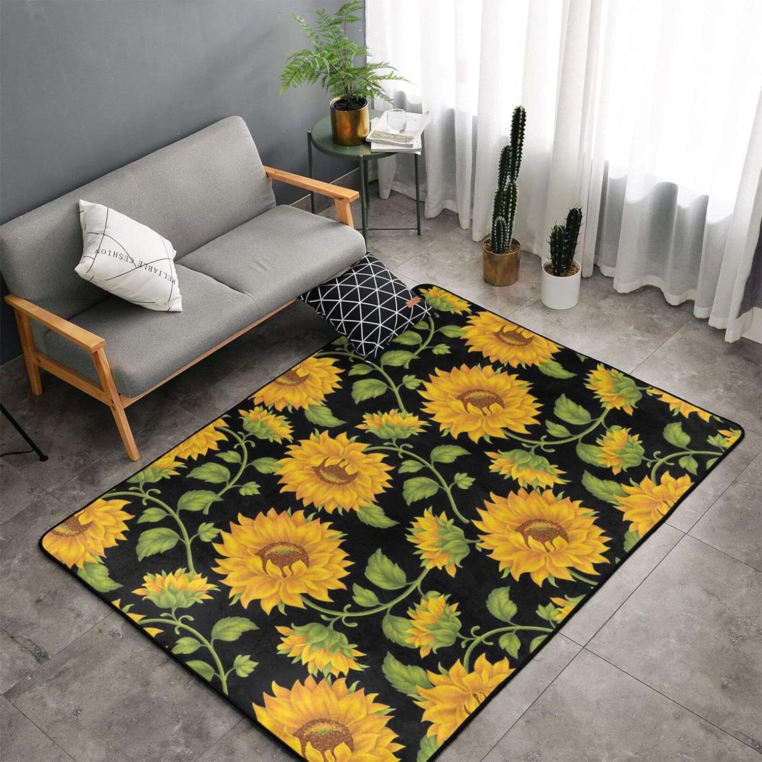 Yellow Sunflowers Flower on Bl - Commercial Kitchen Background ulasan dan harga