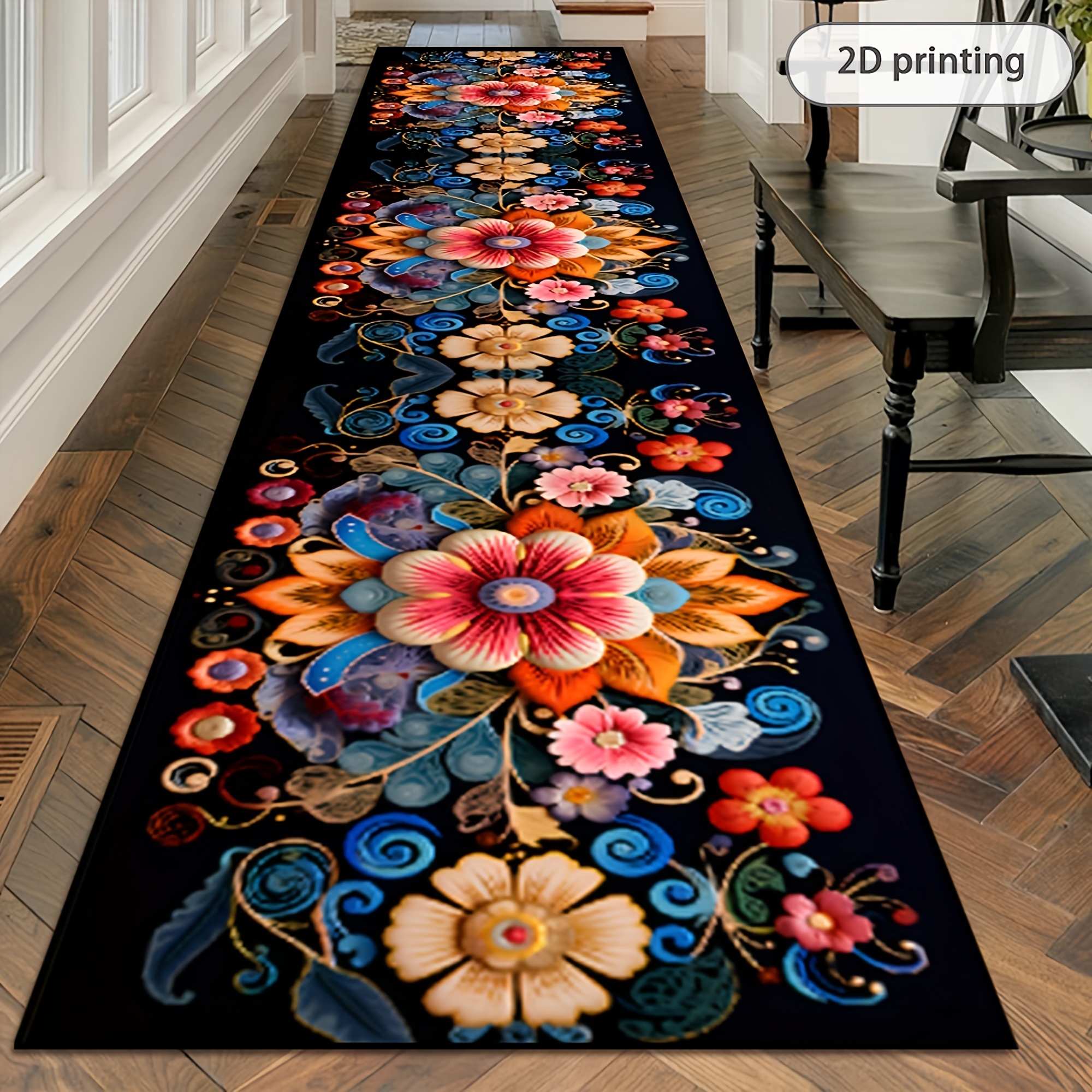 2D Printing Retro Floral Patte - Commercial Kitchen Background ulasan dan harga