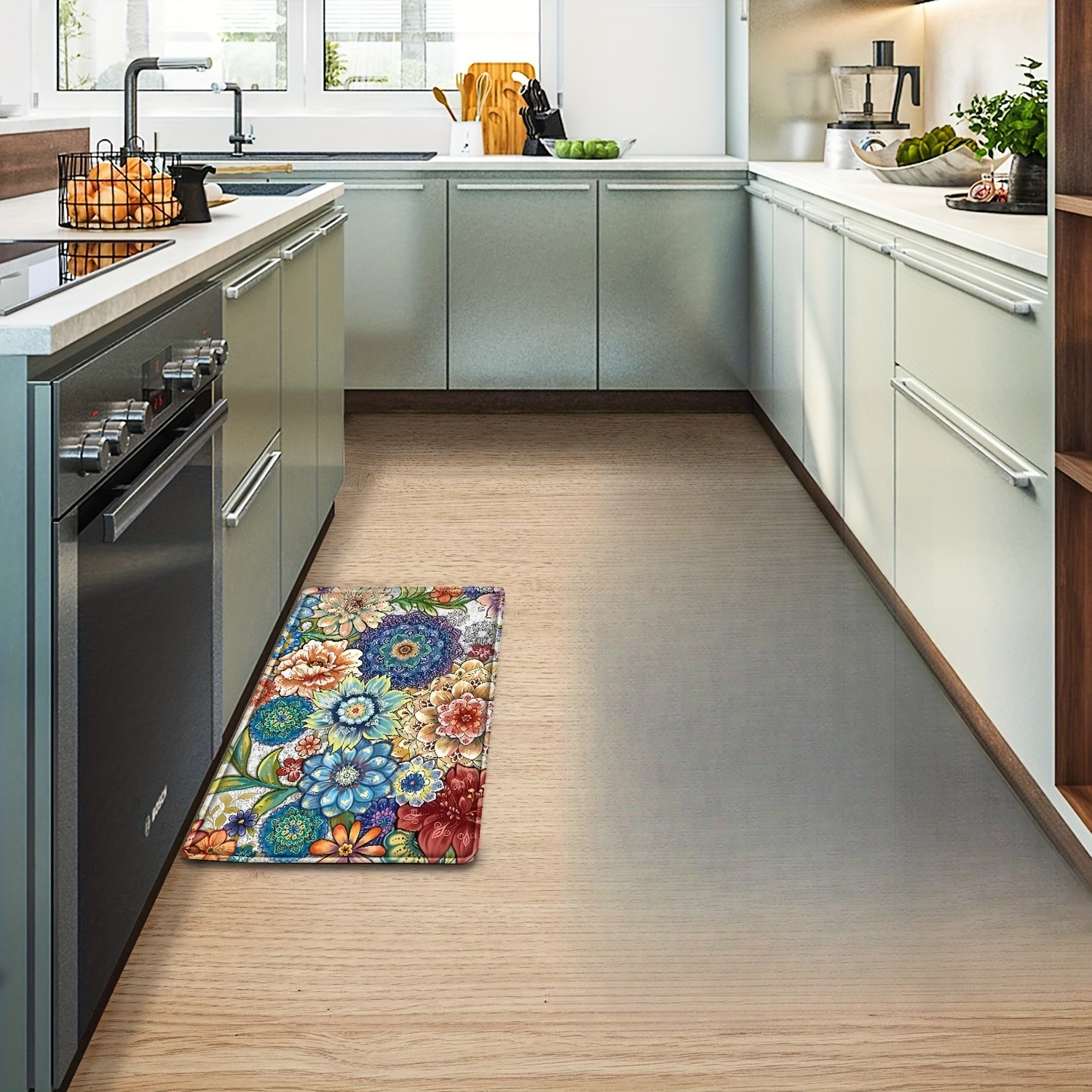 Vintage Floral Pattern Kitchen - Commercial Kitchen Background ulasan dan harga