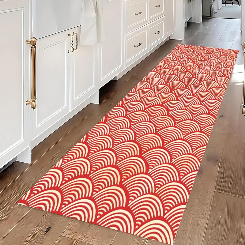 Red Japanese Wave Runner Rug A - Commercial Kitchen Japanese ulasan dan harga