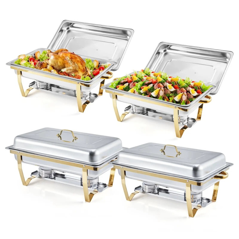 4 Pack Buffet Chafing Dish Set - Bain Marie Food Warmer ulasan dan harga