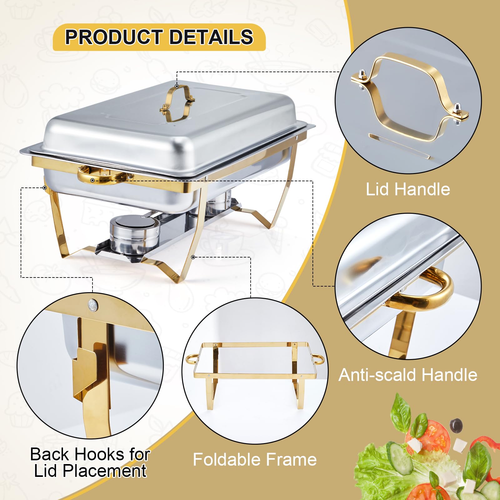 4 Pack Buffet Chafing Dish Set - Bain Marie Food Warmer ulasan dan harga