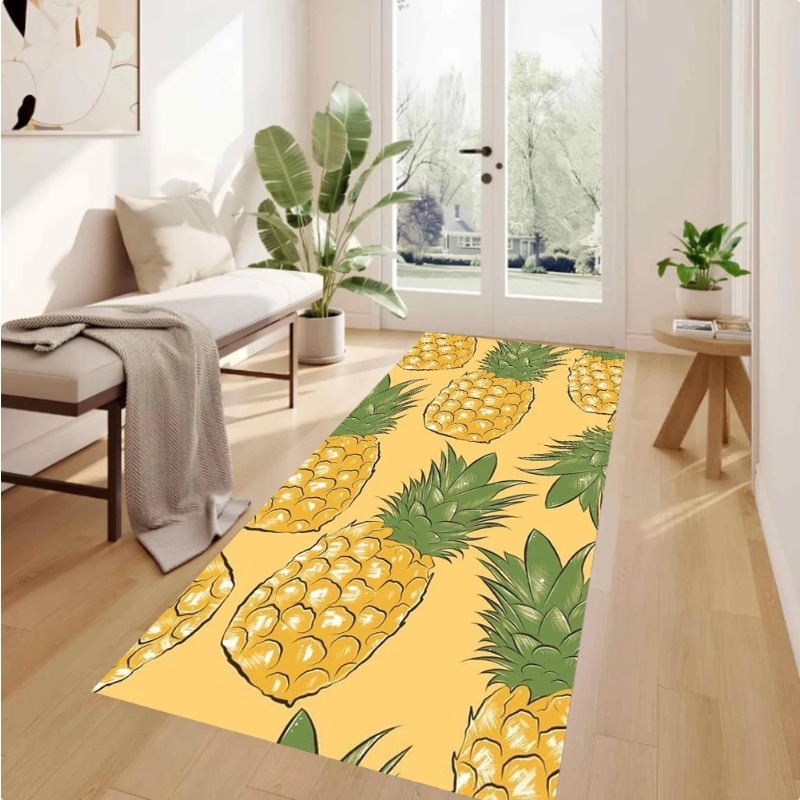 Cartoon Pineapple Yellow Backg - Commercial Kitchen Background ulasan dan harga