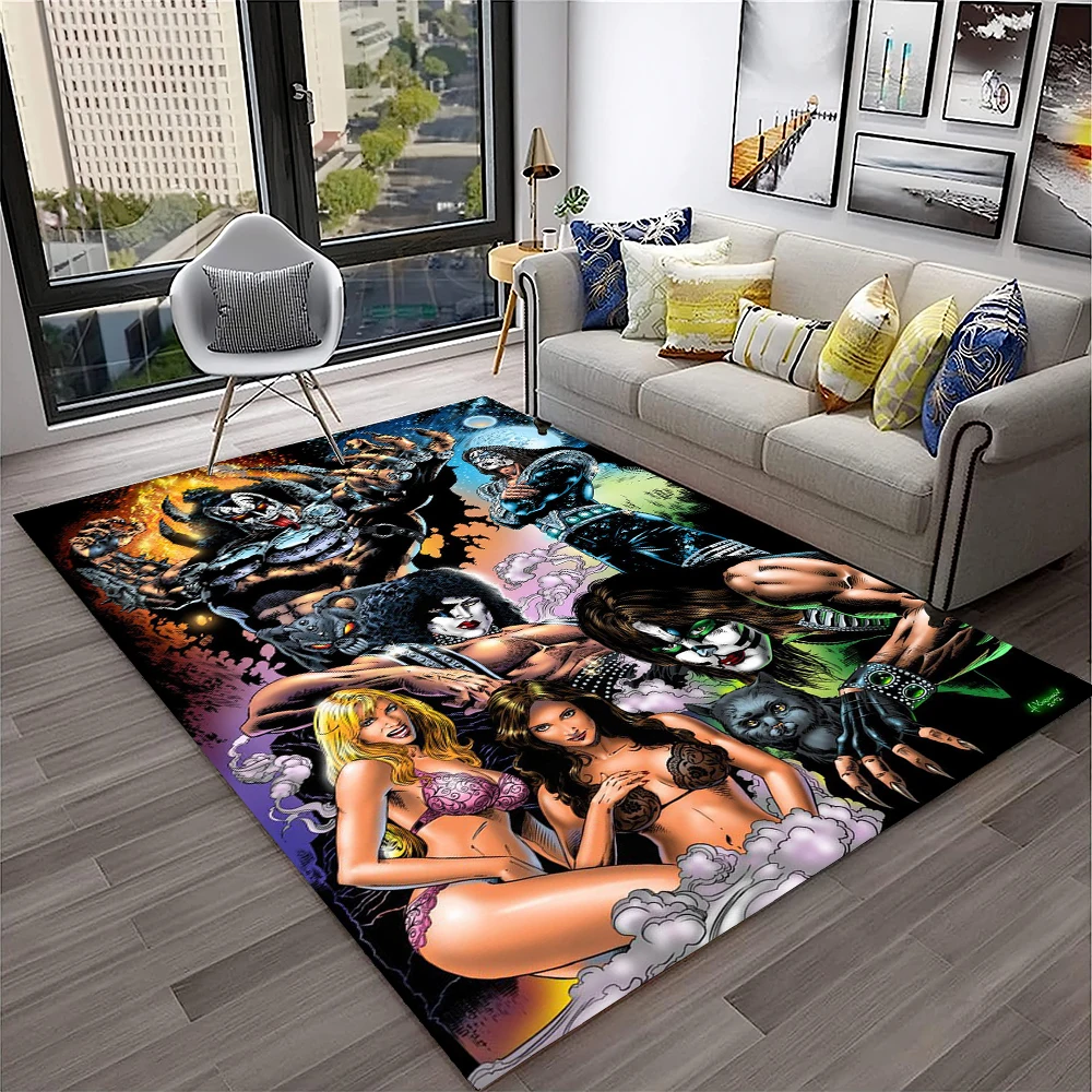 Retro KISS Rock Band Carpet Ru - Commercial Kitchen Floor ulasan dan harga