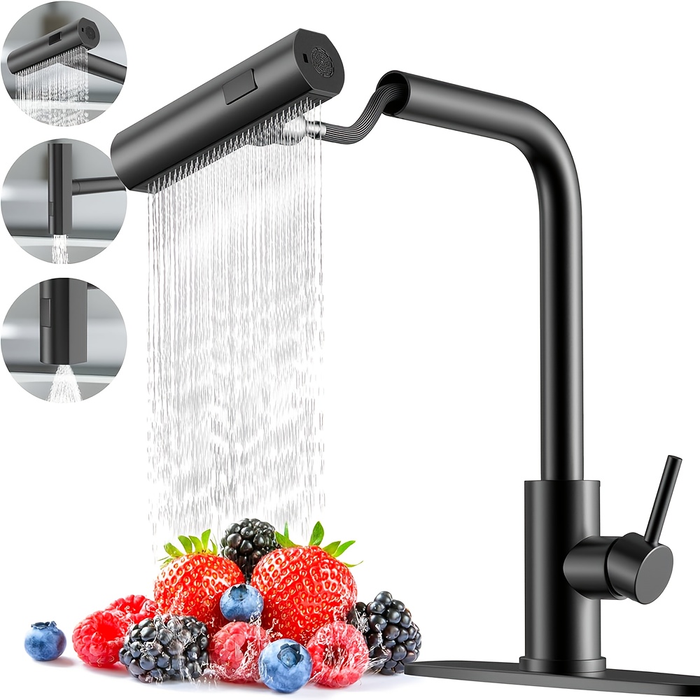 1 PC Black Kitchen Faucet With - Commercial Kitchen Faucet ulasan dan harga