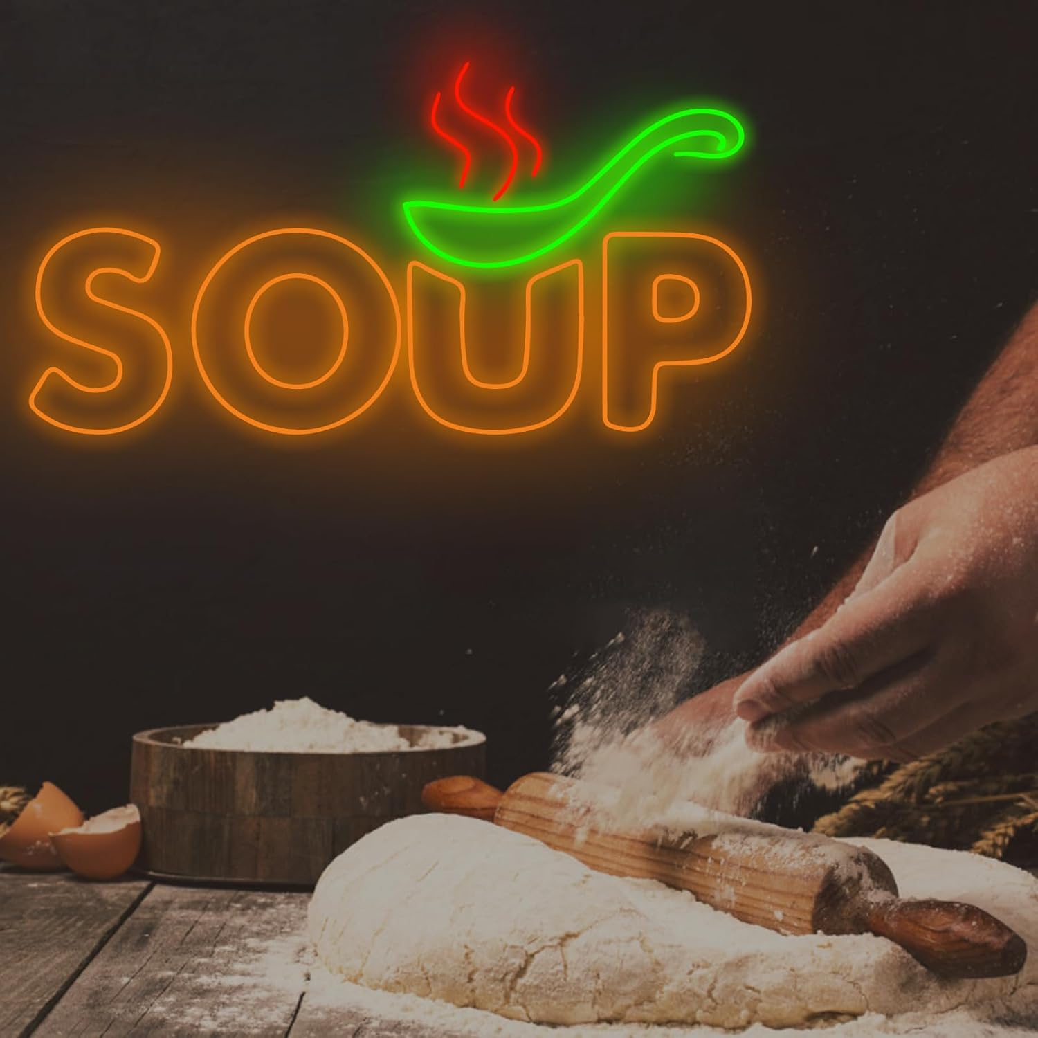 Soup Neon Sign USB Powered Foo - Commercial Kitchen Japanese ulasan dan harga