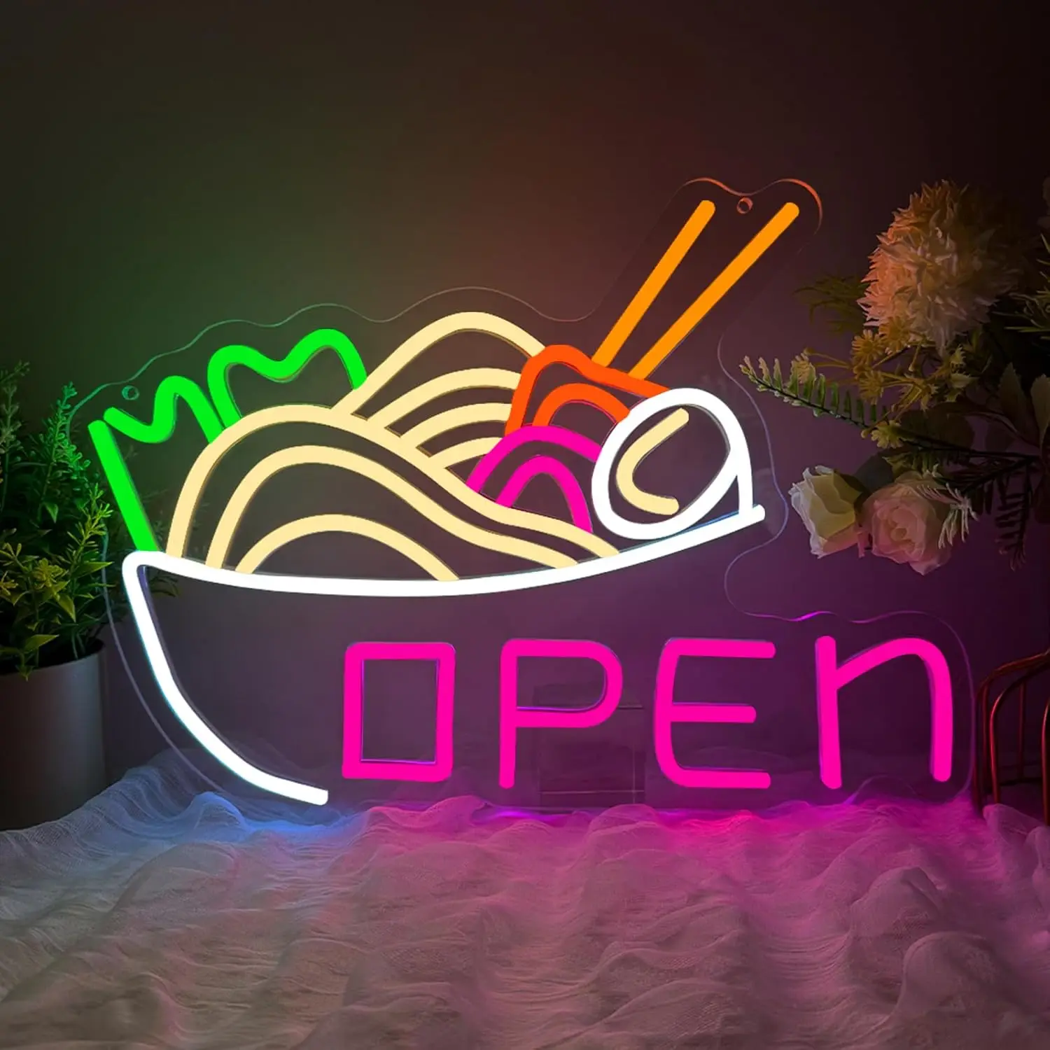 Ramen Bowl Neon Light Open LED - Commercial Kitchen Japanese ulasan dan harga