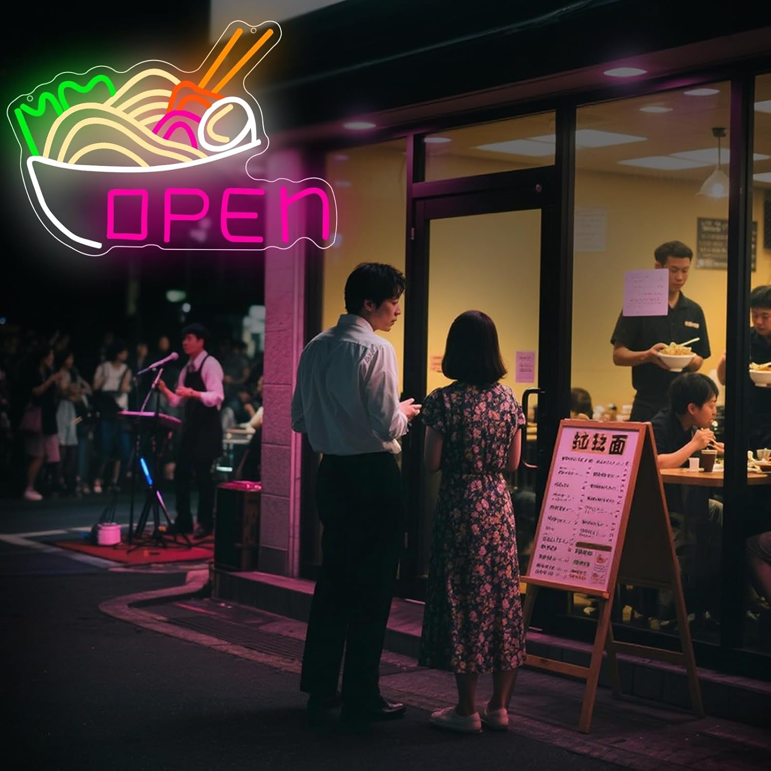 Ramen Bowl Neon Light Open LED - Commercial Kitchen Japanese ulasan dan harga