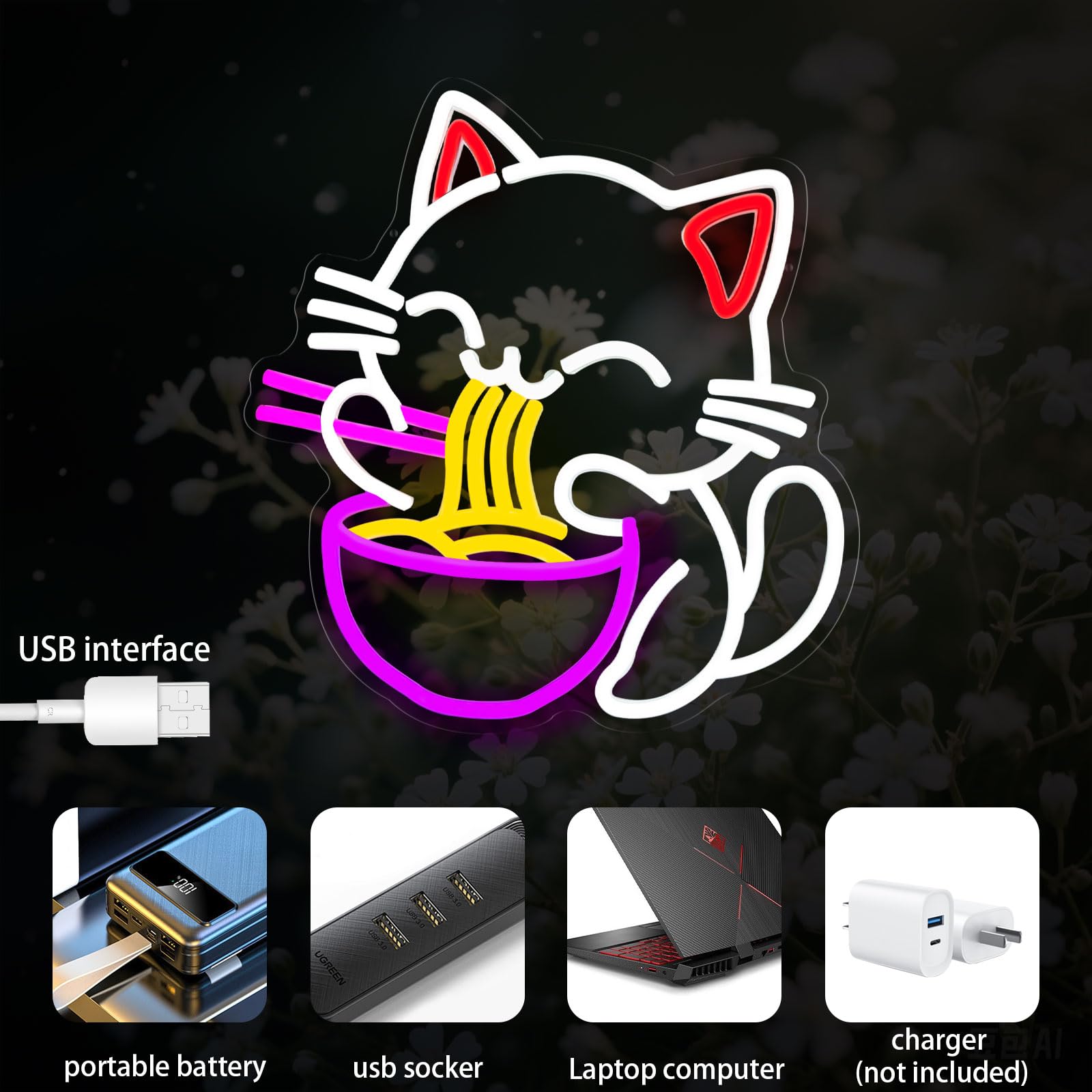 Fortune Cat Ramen Neon Sign Ja - Commercial Kitchen Japanese ulasan dan harga