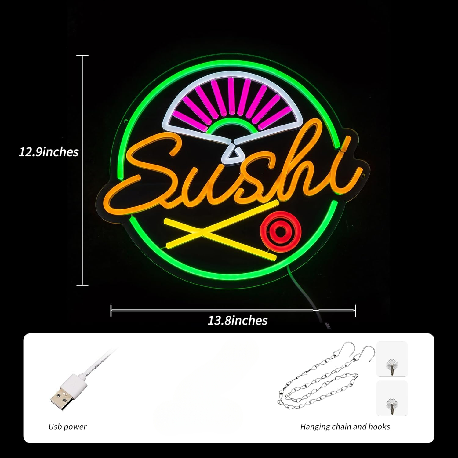Sushi Neon Sign for Wall Decor - Commercial Kitchen Japanese ulasan dan harga