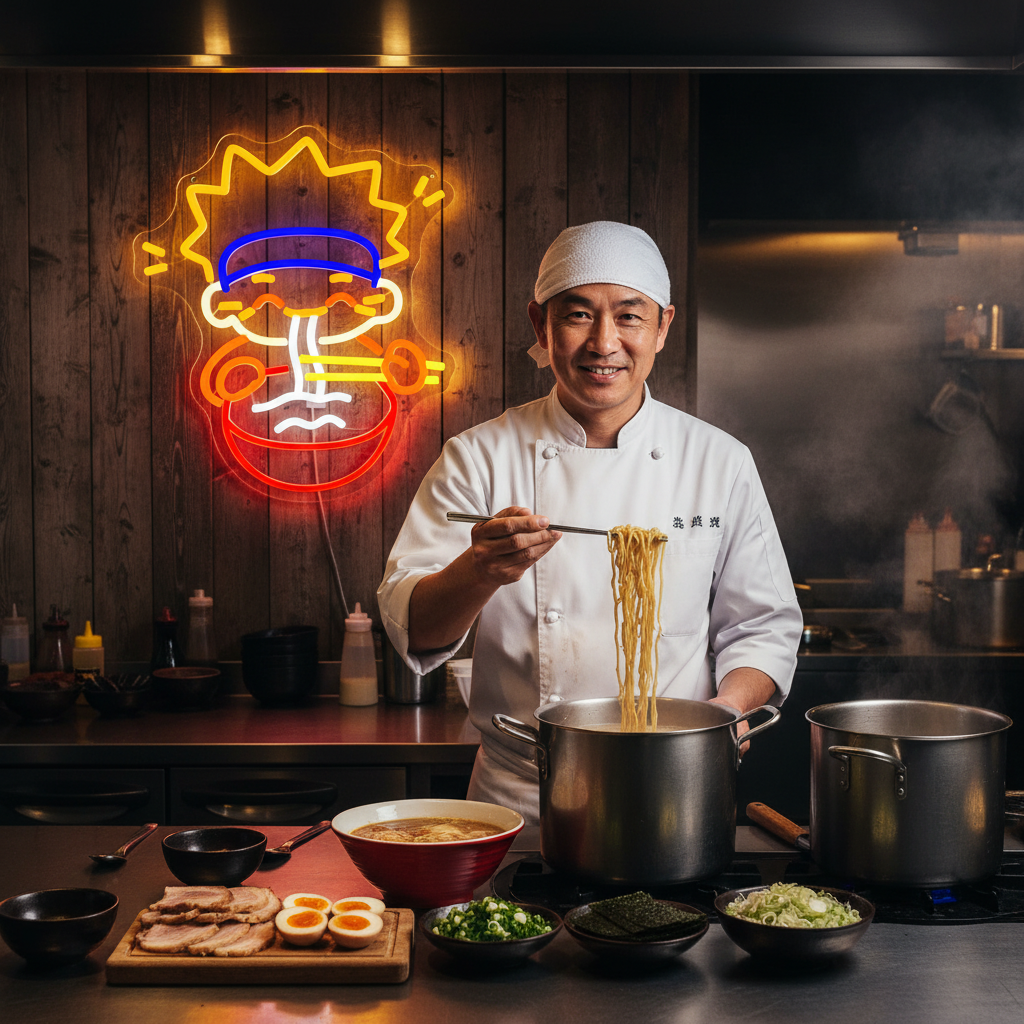 Anime Ramen LED Neon Sign Dimm - Commercial Kitchen Japanese ulasan dan harga