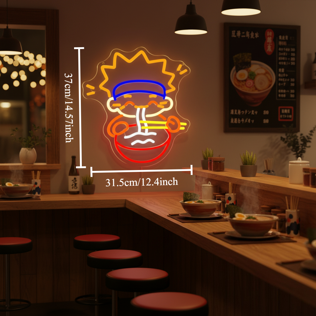 Anime Ramen LED Neon Sign Dimm - Commercial Kitchen Japanese ulasan dan harga