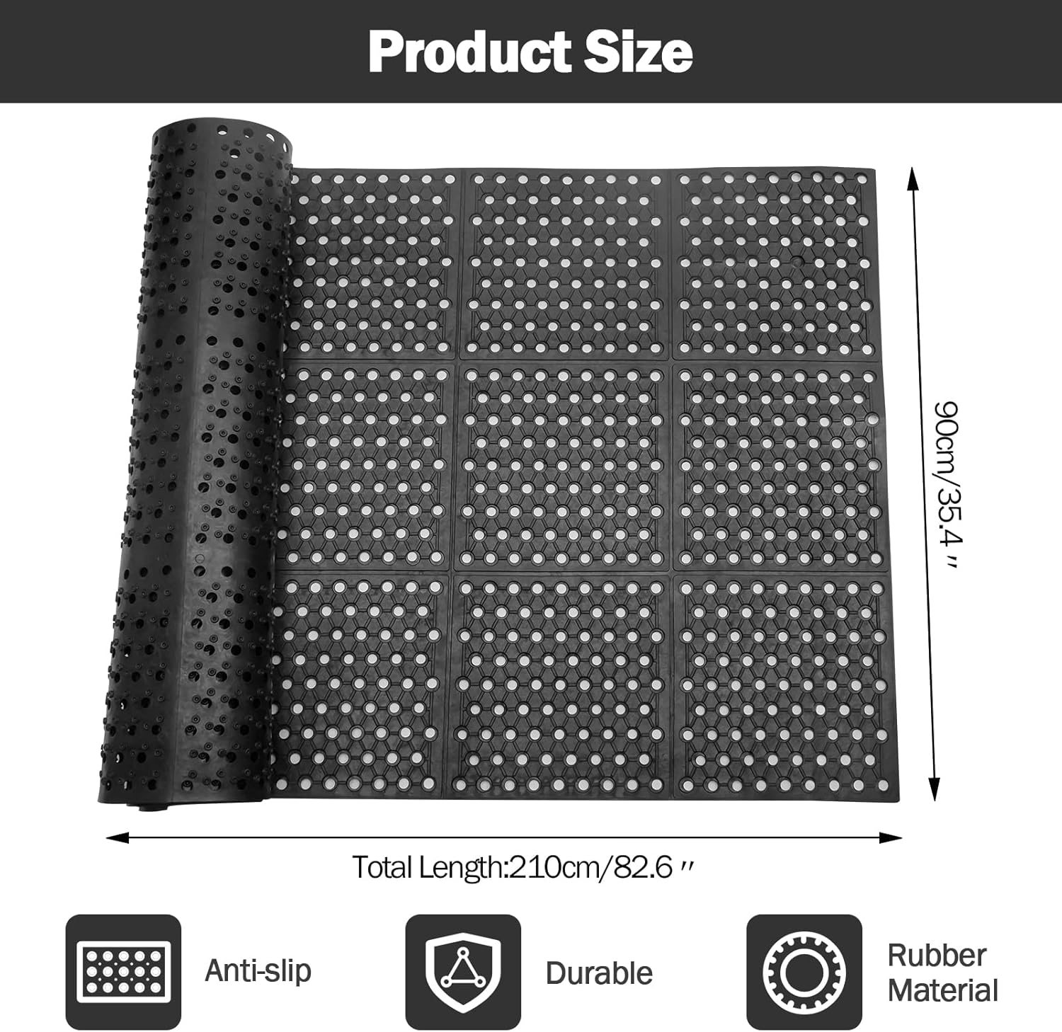 Anti-Fatigue Drainage Rubber M - Commercial Kitchen Floor ulasan dan harga