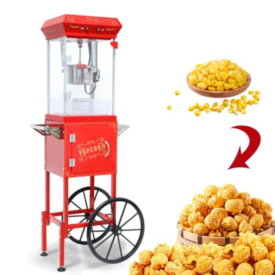 Popcorn Machine with Cart on W - Commercial Popcorn Machine ulasan dan harga