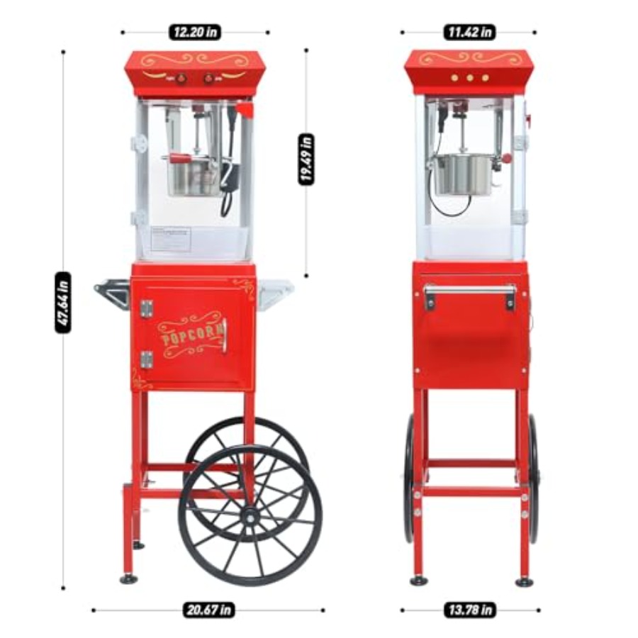 Popcorn Machine with Cart on W - Commercial Popcorn Machine ulasan dan harga