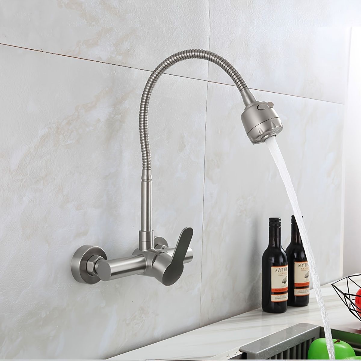 Wall-Mounted Kitchen Faucet, S - Commercial Kitchen Faucet ulasan dan harga