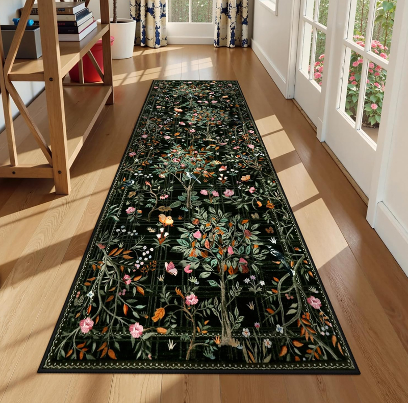 Elegant Dark Base Floral Long  - Commercial Kitchen Floor ulasan dan harga