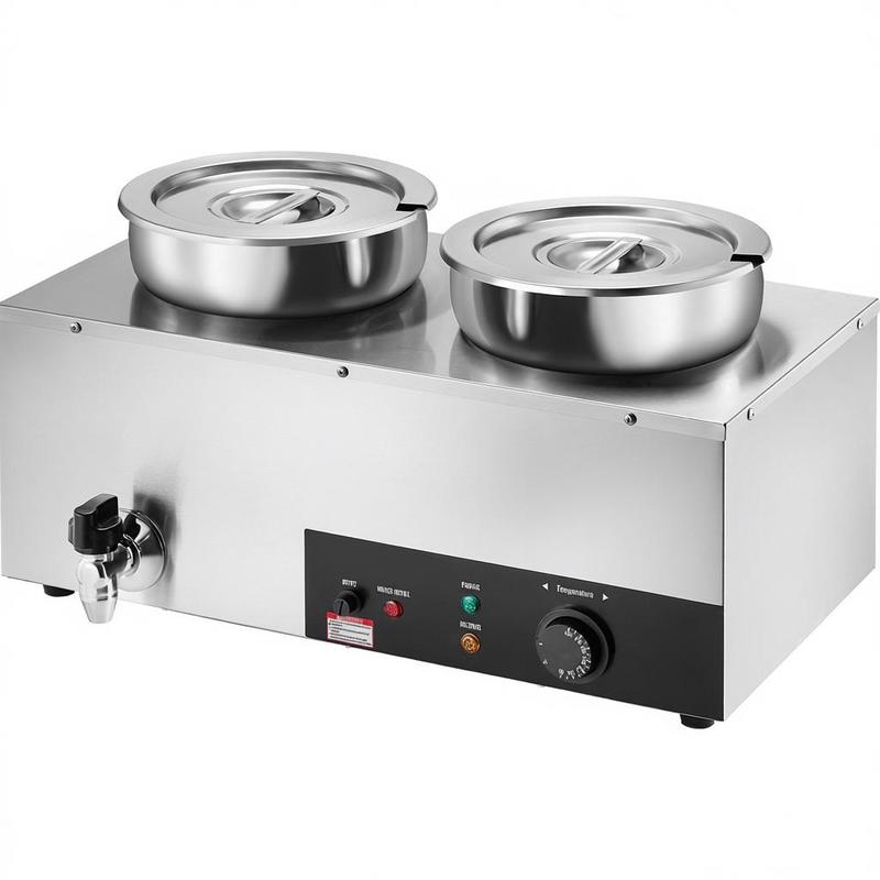 Electric Soup Warmer, Dual 7.4 - Bain Marie Food Warmer ulasan dan harga