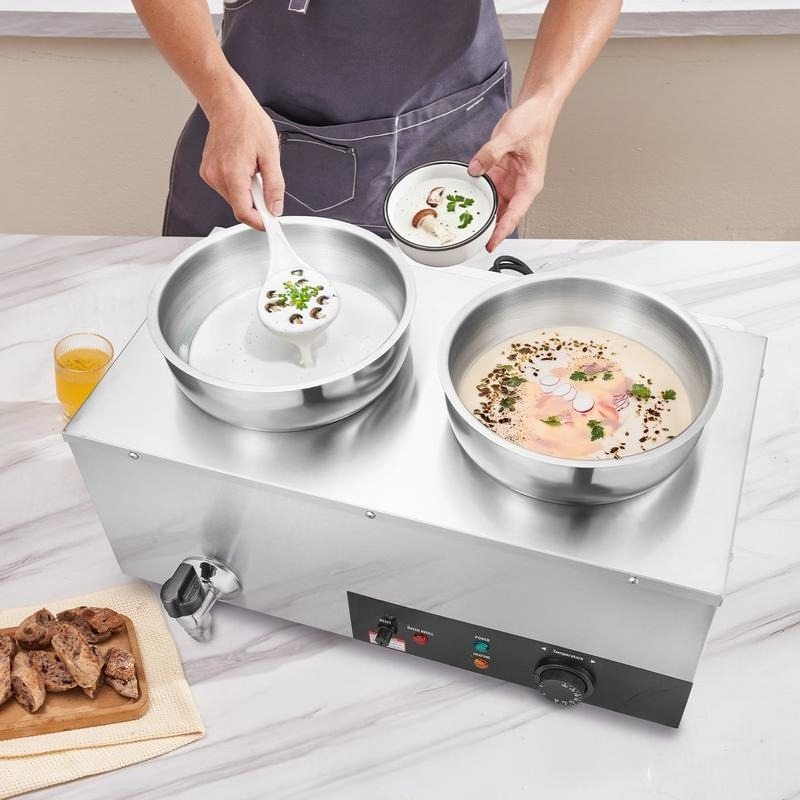 Electric Soup Warmer, Dual 7.4 - Bain Marie Food Warmer ulasan dan harga