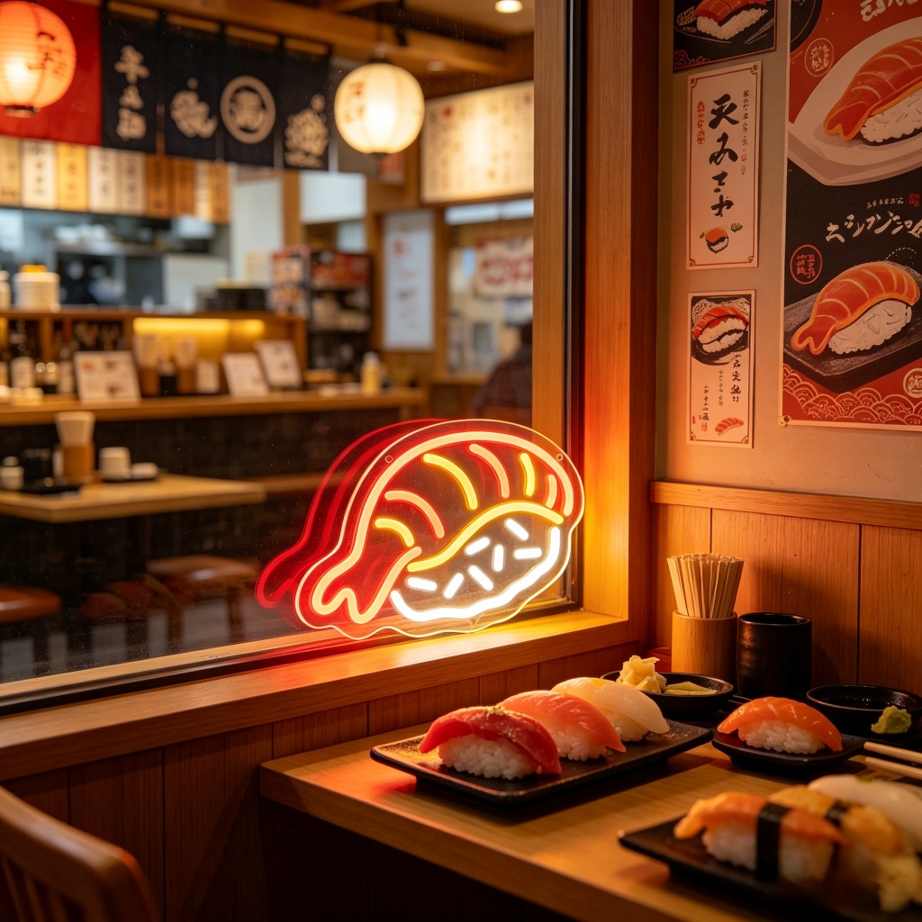 Creative Sushi LED Neon Light  - Commercial Kitchen Japanese ulasan dan harga