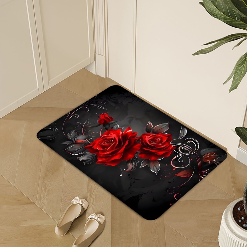 Red Rose Black Background Kitc - Commercial Kitchen Background ulasan dan harga