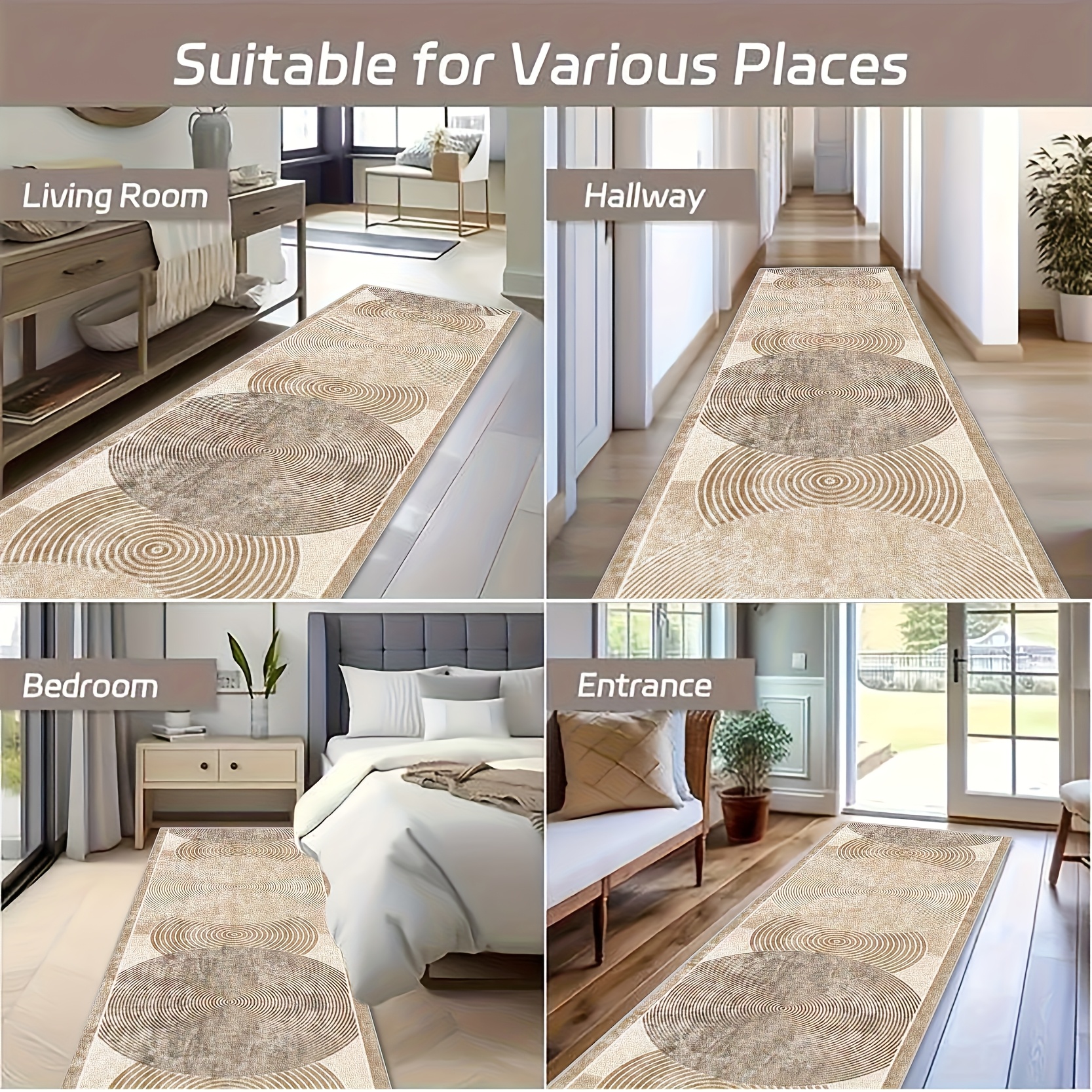 Vintage Floral Runner Rug Beig - Commercial Kitchen Background ulasan dan harga